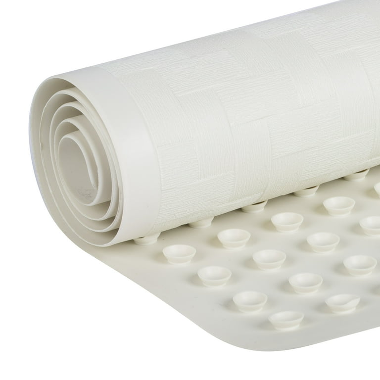 SlipX Solutions 18 in. x 36 in. Extra Long Rubber Bath Safety Mat in White  06600-1 - The Home Depot