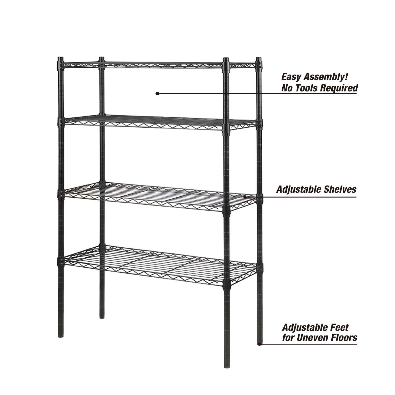 WorkPro 4-Tier Chrome Slim Wire Shelving