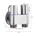 thumbnail image 3 of G1/2 Robinet de machine à Laver double Contrôle 1 en 2 valve Triangulaire pour Toilettes, 3 of 4