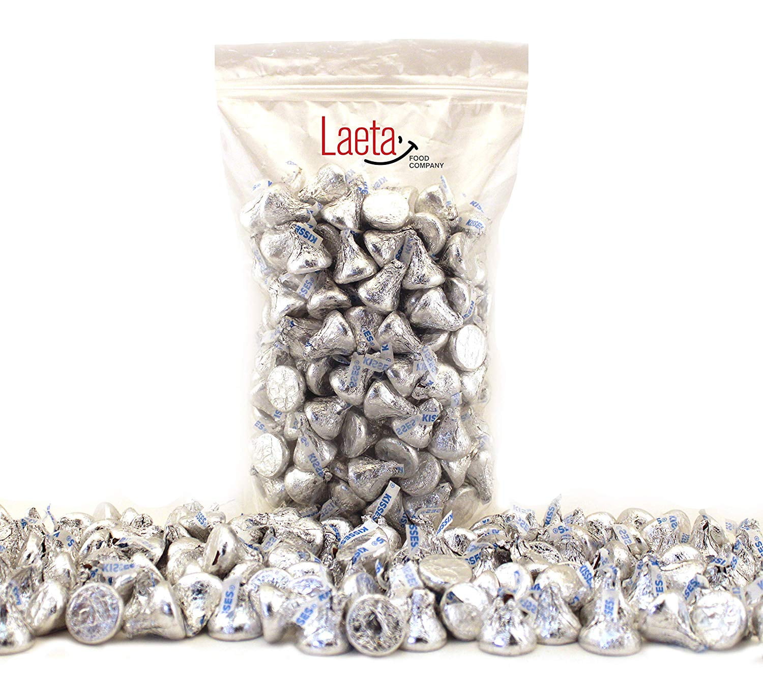 Hershey's Kisses Milk Chocolate Silver Foil Candy, Bulk 3 Pounds Bag