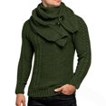 thumbnail image 1 of Suéter de punto para hombre, jersey ajustado desmontable con bufanda de manga larga para hombre de Europa y Estados Unidos, 1 of 6
