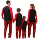 thumbnail image 2 of Pijamas navideños familiares de manga larga con estampado de árboles y pantalones a cuadros, conjunto de 2 piezas, ropa para dormir en casa de otoño, 2 of 5