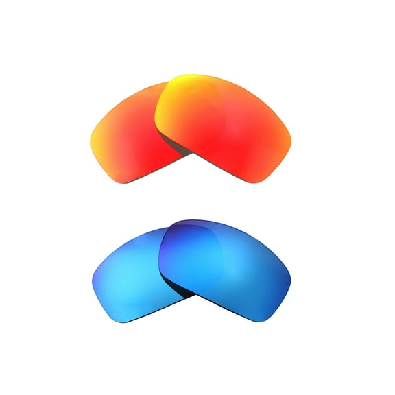 Walleva Polarized Fire Red   Ice Blue Replacement Lenses For Spy Optic Piper Sunglasses