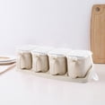 thumbnail image 2 of Cateissary Juego de 4 cajas de condimentos para especias, sal, azúcar, tarros, pimienta, condimento, contenedor de almacenamiento con cuchara Cocina y Comedor beige, 2 of 5