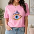 thumbnail image 6 of Women’s Evil Eye Graphic T-Shirt, Unisex Classic Fit Crew Neck Tee, 6 of 8