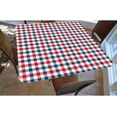 thumbnail image 2 of Checkered Square Fitted Polyester Tablecloths, Red Blue Checkered Elastic Edge Home Decor Table Cover, Waterproof Oil & Dust Proof Table Clothes for Garden Patio Picnic Use, Fits 34"x34" Table, 2 of 4