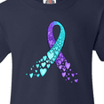 thumbnail image 4 of Inktastic Suicide Prevention Ribbon with Blue and Purple Hearts Youth T-Shirt, 4 of 5
