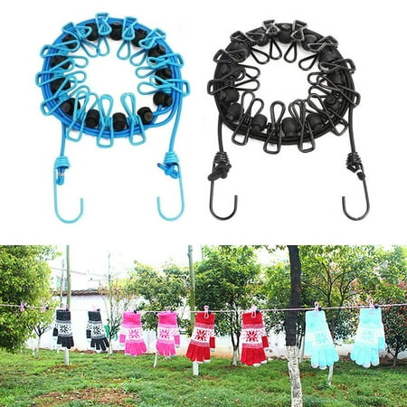 

Doublelift Contemporary Home 2-Piece Portable Clothesline with 12 Clothespins Retractable Elastic Laundry for Family
