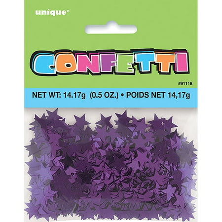 (3 pack) (3 pack) Foil Star Confetti, 0.5 oz, Purple