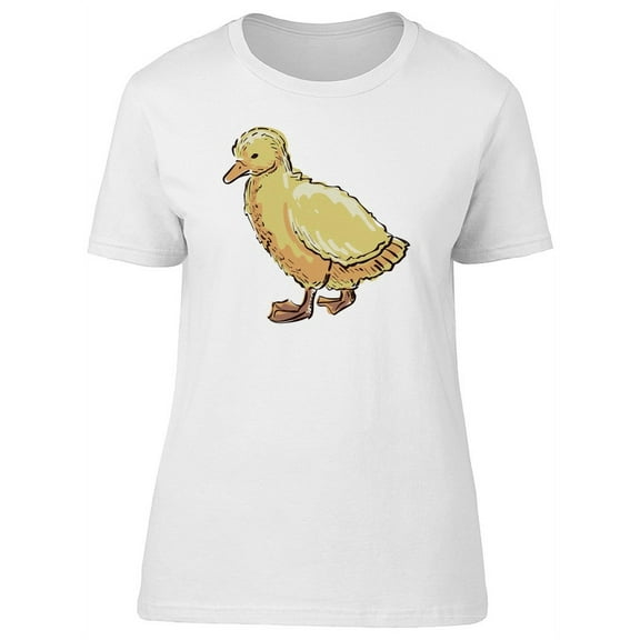 Lovely Baby Duck Sketch Cartoon T-Shirt Women -Image by Shutterstock, Female x-Large