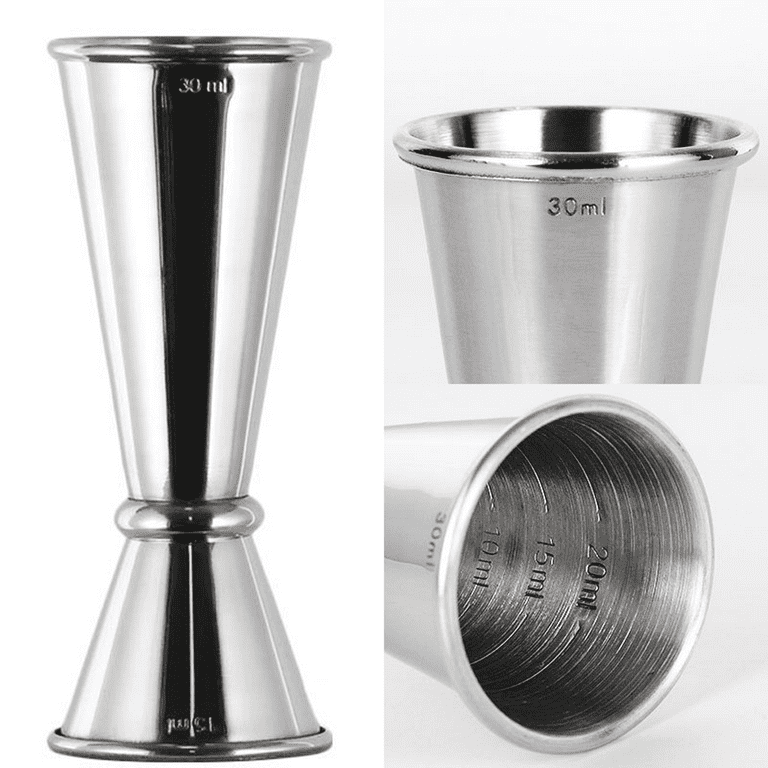 2Pcs Double Cocktail Jigger 0.5 Ounce /1 Ounce Stainless Steel Measuring  Cup Tool for Bar, Restaurant or Home Use, Silver