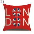 thumbnail image 1 of HEVIRGO London Characters Flag Bus Linen Cushion Throw Pillow Cover Case Pillowcase, 1 of 10
