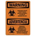 thumbnail image 1 of SignMission OS-WS-D-35-L-12644 OSHA Warning Sign - Infectious Waste Damage Leak Bilingual, 1 of 1