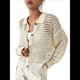 thumbnail image 3 of Cárdigan de Crochet para Mujer, Suéter Ahuecado, Suéter de Larga con Botones, Top de Punto Crema M, 3 of 10