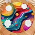 thumbnail image 2 of Colorful Tie Dye Flow Ball Pattern Round Fitted Tablecloth with Elastic Edge,Dining Table Cover Waterproof,Outdoor Round Tablecloth for Camping,Dining,Indoor and Outdoor, 2 of 7