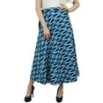 thumbnail image 4 of Phagun Robe Indienne Réversible Ikat Imprimée Coton Bleu Boho Chic Jupe Portefeuille, 4 of 6