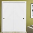 thumbnail image 3 of Sliding Closet Bypass Doors | Planum 0010 White Silk | Sturdy Top Mount Rails Moldings Trims Hardware Set | Wood Solid Bedroom Wardrobe Doors-72" x 80" (2* 36x80), 3 of 6