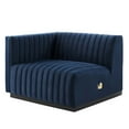 thumbnail image 4 of Modular Loveseat Sofa Couch, Blue Navy, Velvet, French Living Lounge Cafe Lobby Hospitality Restaurant, Modern Contemporary Boutique HB33973, 4 of 11