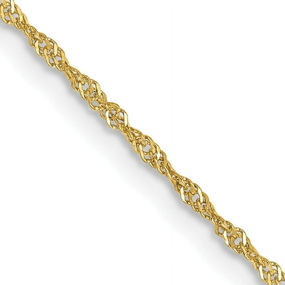 10k Yellow Gold 1.1mm Singapore Chain Necklace Pendant Charm
