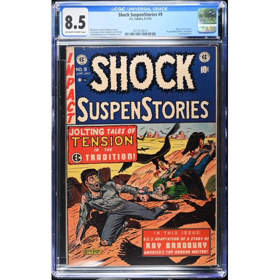 Shock Suspenstories #9 CGC VF+ 8.5 Off White to White Feldstein Cover! EC Horror Comic Book