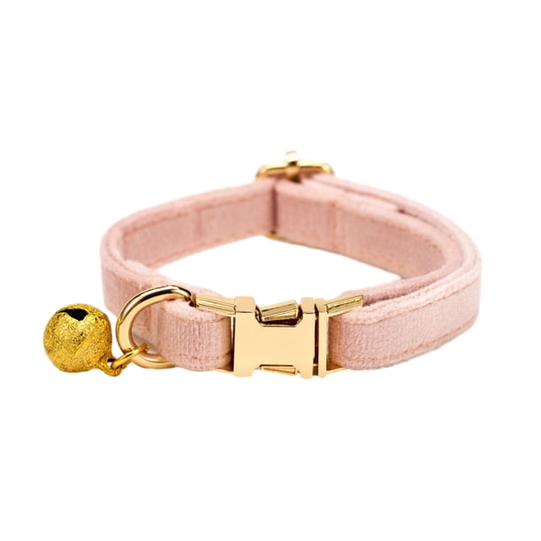 Collar ajustable para gatos, suave, con cascabel extraíble, de color liso, para perros pequeños, gatos y gatitos, ideal para paseos al aire libre y seguridad.