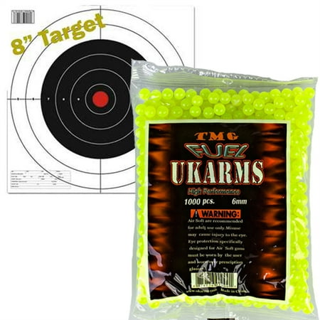 Dark Gum - NEON GREEN 1,000 AIRSOFT BBs Pellets 6mm .12g BB For Pistol Gun Rifle AMMO + Target