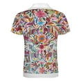 thumbnail image 5 of Otomi Fabric Mexico Art Men Zipper T-shirt Summer Casual Short Sleeve T-shirt Top, 5 of 7