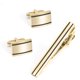 thumbnail image 1 of Juego de 3 alfileres de corbata y gemelos para hombres - Para camisas de negocios, corbatas, corbatas, alfileres de corbata - Regalo para bodas, Día del padre, Día de San Valentín - Dorado, 1 of 5