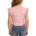 thumbnail image 2 of Fnooota Girls T Shirts, Crew Neck Fashion Summer Flutter Sleeve Kids Tees Pink Size 10, 2 of 6