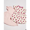 thumbnail image 4 of Touched by Nature Baby and Toddler Girl Organic Cotton Short-Sleeve Dresses 2pk, Petals, 5 Toddler, 4 of 4