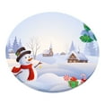 thumbnail image 4 of 10 tipos de manteles redondos estilo navideño para fiestas. Muñeco de nieve feliz, 4 of 6