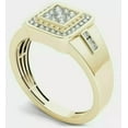thumbnail image 2 of 2.00Ct Round Cut Simulated Diamond Mens Engagement Ring 14K Yellow Gold Plated 925 Silver Gift For Him Silver, 2 of 2