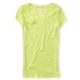 thumbnail image 1 of Aeropostale - Camiseta básica con cuello en V para mujer, color amarillo, XL, 1 of 2