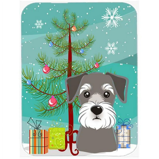Carolines Treasures BB1578LCB Christmas Tree And Schnauzer Glass Cutting Board- Large