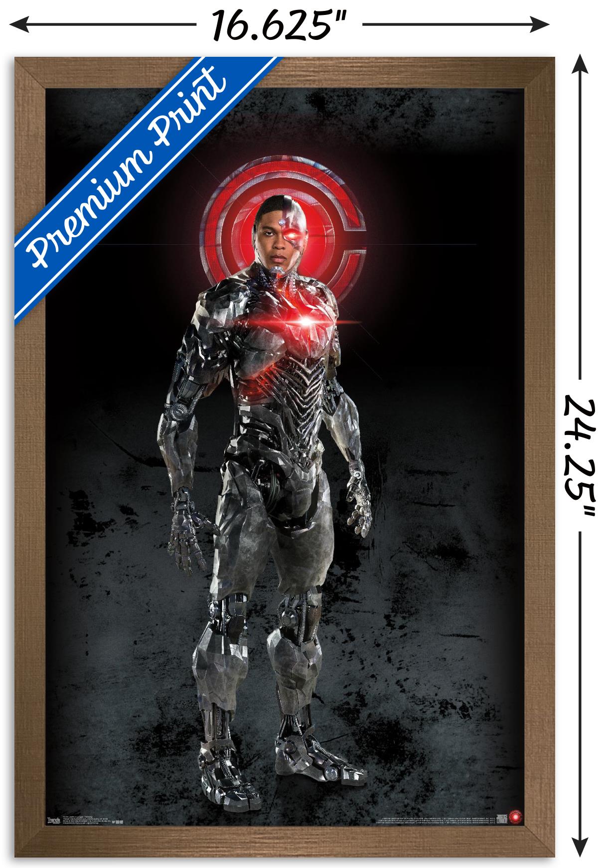 DC Comics Movie - Justice League - Cyborg Wall Poster, 14.725" x 22.375", Framed