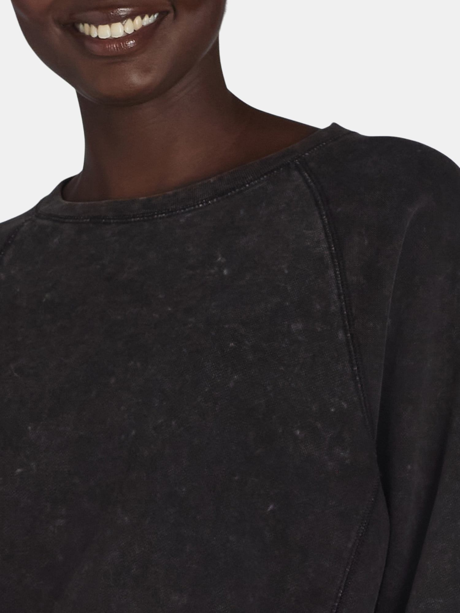 Time and Tru Women’s Washed Sweatshirt with Long Sleeves, Sizes S-XXXL