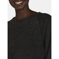 thumbnail image 4 of Time and Tru Women’s Washed Sweatshirt with Long Sleeves, Sizes S-XXXL, 4 of 5