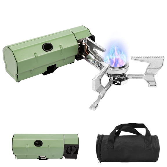 ZZ Foldable Camp Stove, Outdoor Gas Stove, Backpacking Stove with Storage Bag for Camping