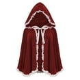 thumbnail image 3 of THDHVS shawl wraps for women,Poncho Shawl,Unisex Christmas Cape with Lace Trim Velvet Fabric and Attached Hood for All Ages Short Cloak Features Ruffle Detail for Holiday Celebrations, 3 of 5