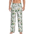 thumbnail image 2 of Goofa Lilies Flowers Printed Soft Pajama Pants for Men, Wide Leg Comfy Casual Lounge Yoga Pants-Medium, 2 of 9