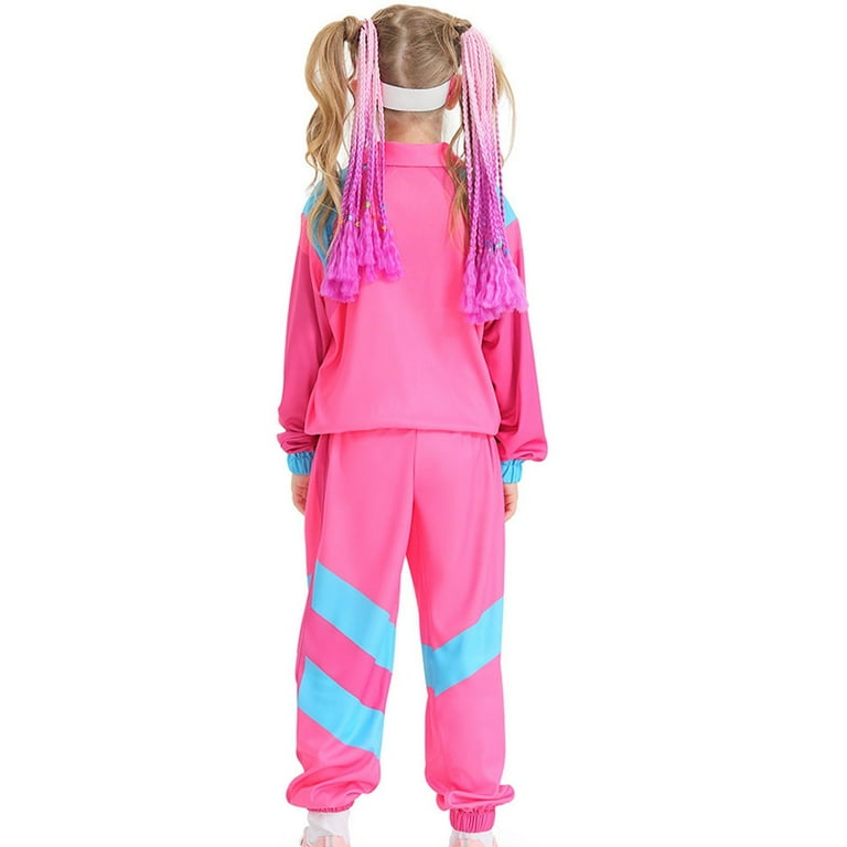 Wancir 80s Tracksuit Kids Vintage Hip Hop Costume Colorblock