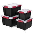 thumbnail image 6 of Sterilite 13.5 Gal Gasket Box Stackable Plastic Storage Container with Lid, Black, 16 Pack, 6 of 12