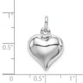 thumbnail image 4 of FB Jewels Sterling Silver Rhodium-plated Puffed Heart Charm, 4 of 4