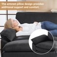 thumbnail image 3 of Ktaxon 120" W Sectional Convertible Sofa U Shaped Modular Couch with Double Chaise Coarse Linen Sleeper Set with 3 Oversized Seats Black, 3 of 10