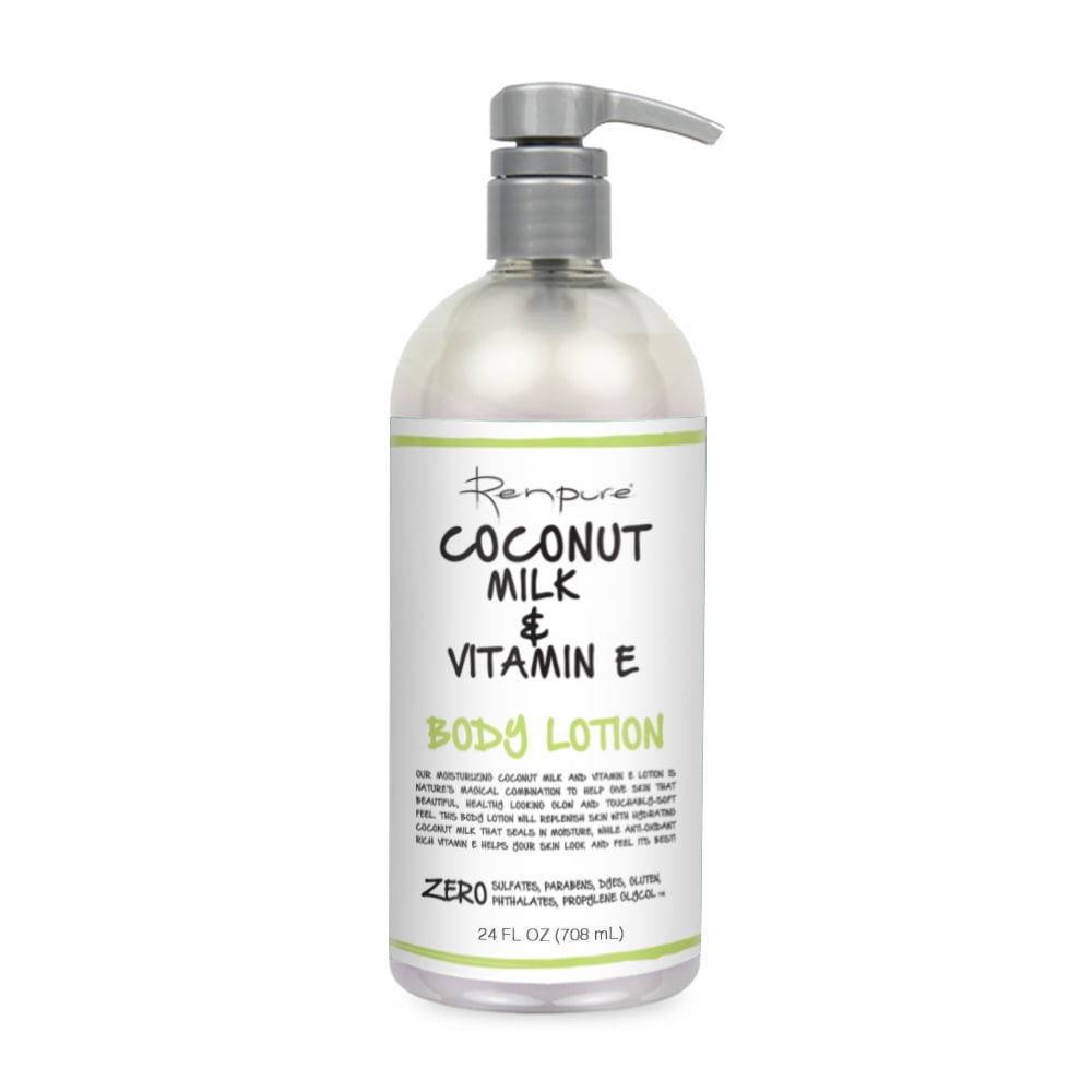 scheepsbouw pols inleveren Renpure Coconut Milk & Vitamin E Body Lotion, 24 fl oz - Walmart.com