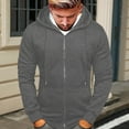 thumbnail image 2 of NIEWTR Hoodie Jacket - Men's Solid Color Cotton Lightweight Zip Up Hoodie Pullover Jacket Coats Mens Lightweight Athletic Hoodies Pullover(Z08-Dark Gray,3XL), 2 of 8