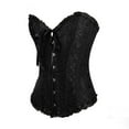 thumbnail image 6 of Womens Vintage Gothic Cute Gothic Clothes for Teen Girls Party Floral Lace Up Black Dress Slim Corset Bustier Tube Black Clothes for Men Gothic Top, 6 of 7
