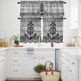 thumbnail image 3 of Nautical Kitchen Curtains Valances and Tiers Set of 3 Vintage Black Anchor Rudder Stars Grey Wood Grain Tier Curtains and Valance with Rod Pocket for Small Windows, 27.5"x24", 3 of 9
