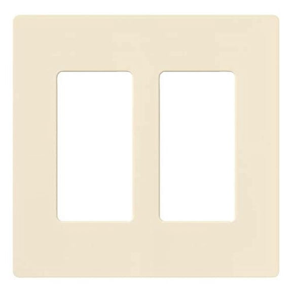Lutron Claro 2 Gang Decorator/Rocker Wallplate, Gloss, Almond (1-Pack) | CW-2-AL