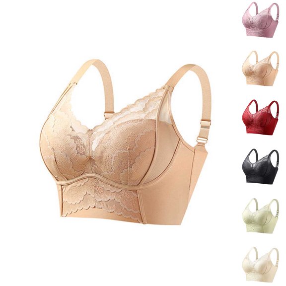 Stamzod Bras for Women No Underwire Lace Bralette Full Coverage Push Up Bra Supportive Wireless Bras
